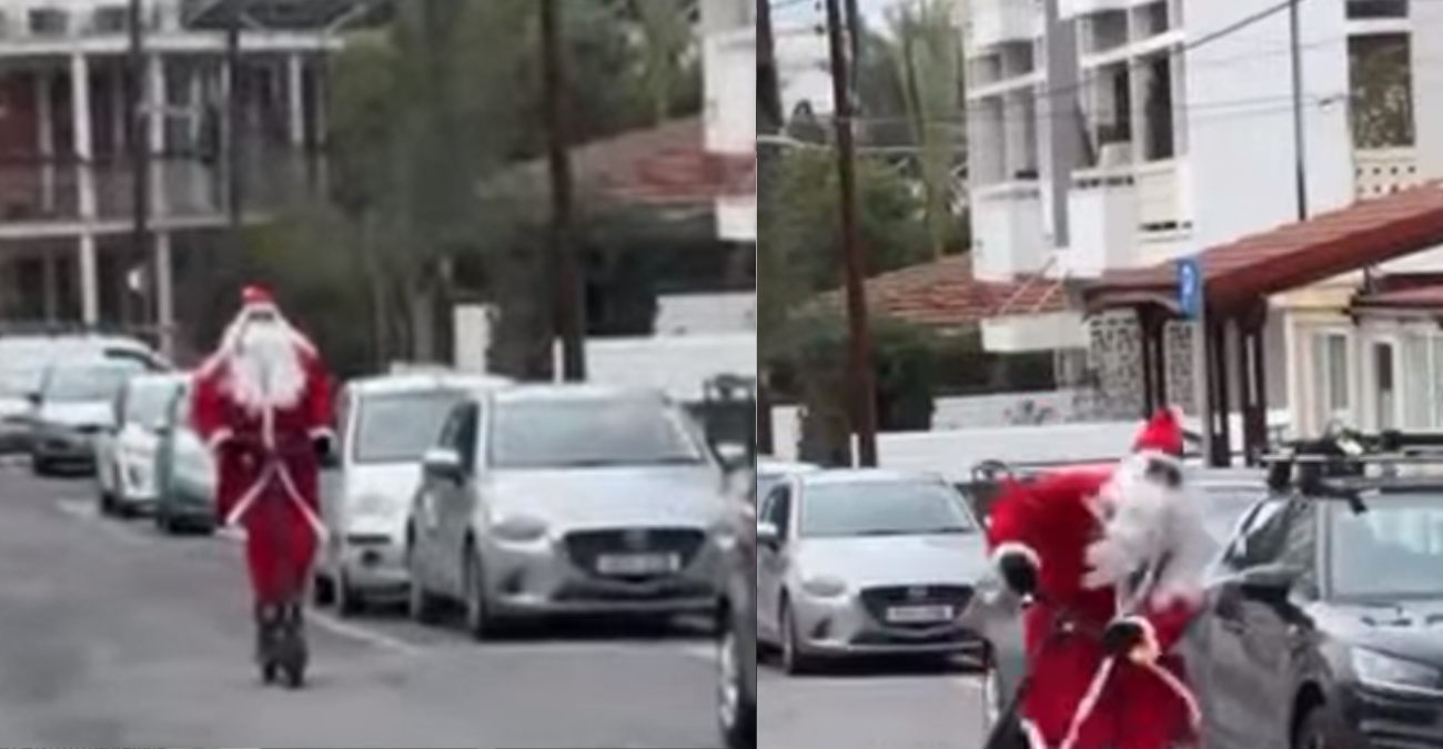 Ουπς! Παραλίγο απρόοπτο για… Άγιο Βασίλη σε δρόμο της Κύπρου – Το βίντεο που έγινε viral