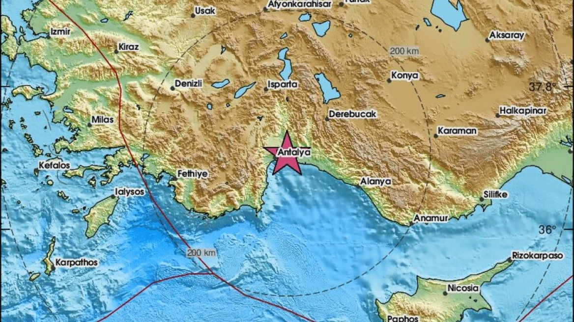 Σεισμός 5,1 Ρίχτερ στην Αττάλεια