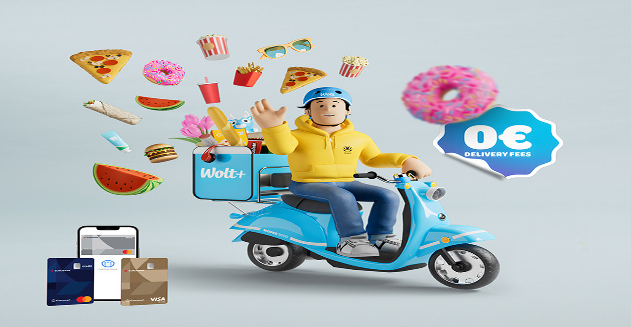 Eurobank: 6 μήνες δωρεάν Wolt+  ευρώ €πιστροφή σε κάθε παραγγελία