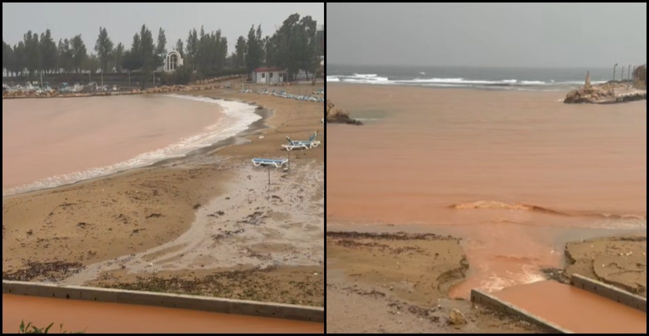 VIDEO: Εντυπωσιακό θέαμα – «Κοκκίνισε» η θάλασσα στην Αγία Τριάδα λόγω «Byron»