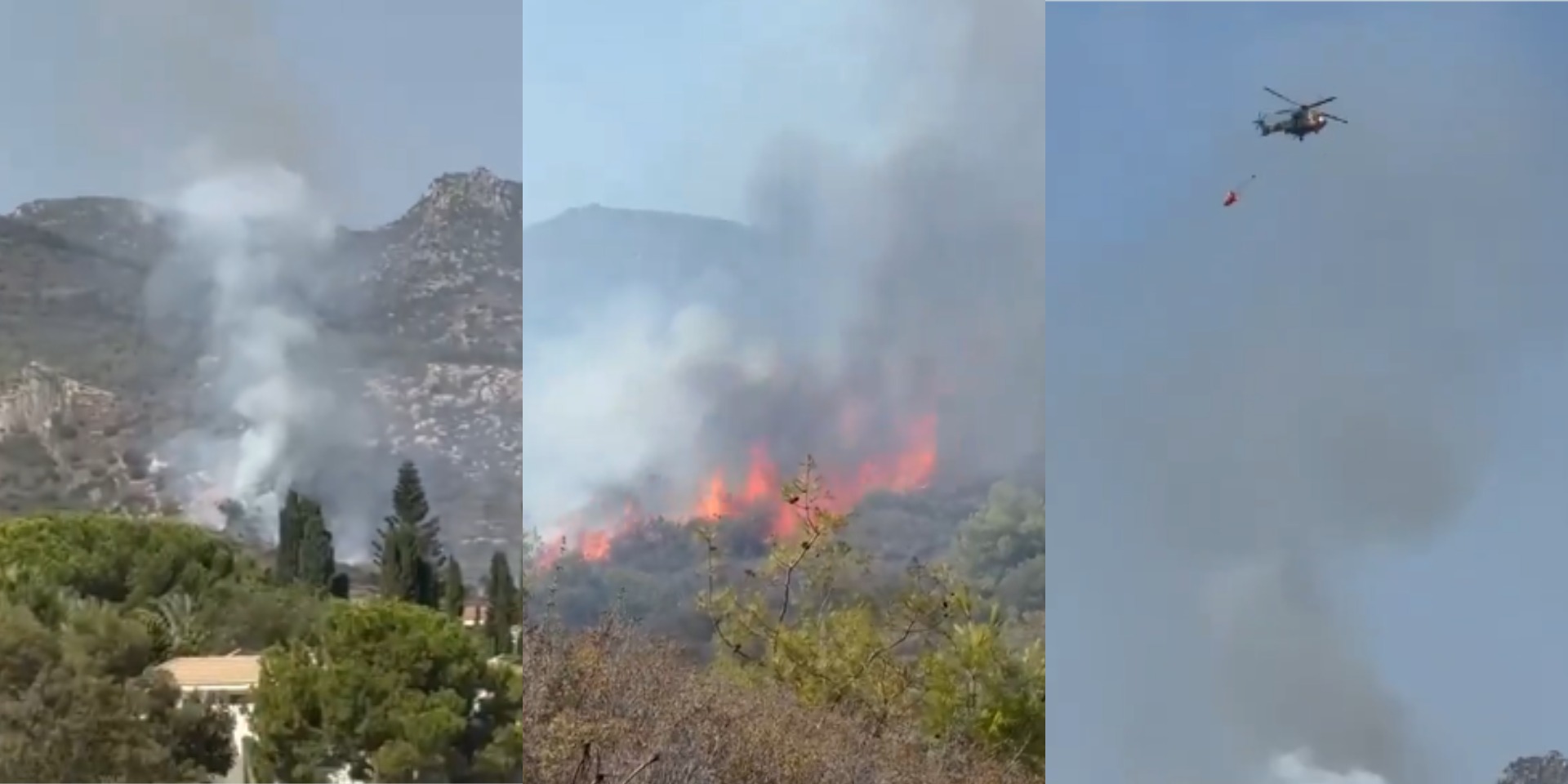 VIDEO: Ξέσπασε μεγάλη πυρκαγιά κοντά στην Κερύνεια