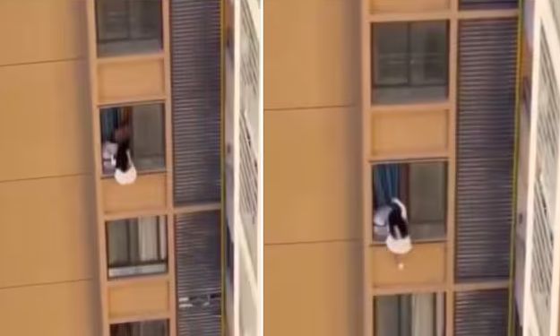 Η ερωμένη κρέμεται από το μπαλκόνι για να μη τη βρει η σύζυγος του εραστή