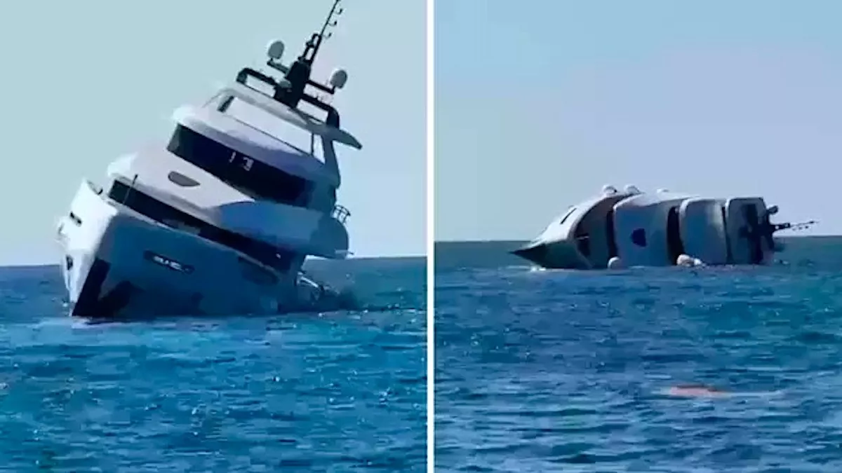 Υπερπολυτελές γιοτ βυθίστηκε μετά την καθέλκυσή του Υπερπολυτελές γιοτ βυθίστηκε μετά την καθέλκυσή του