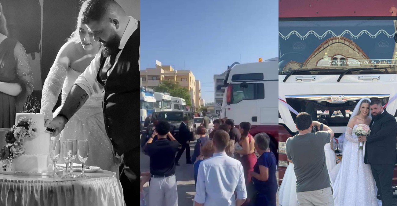 VIDEO: Γαμπρός πήγε στην εκκλησία με πομπή από φορτηγά – Δεν σταμάτησαν να κορνάρουν από Σκαρίνου μέχρι Λευκωσία