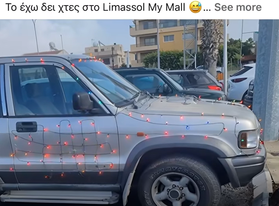VIDEO: Σε Χριστουγεννιάτικο πνεύμα οδηγός στη Λεμεσό