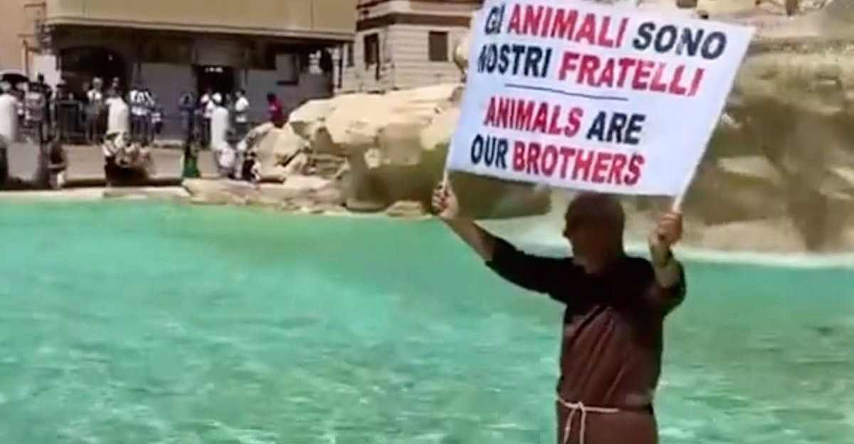 Video: Μοναχός μπήκε στην Φοντάνα ντι Τρέβι και έγινε viral Video: Μοναχός μπήκε στην Φοντάνα ντι Τρέβι και έγινε viral