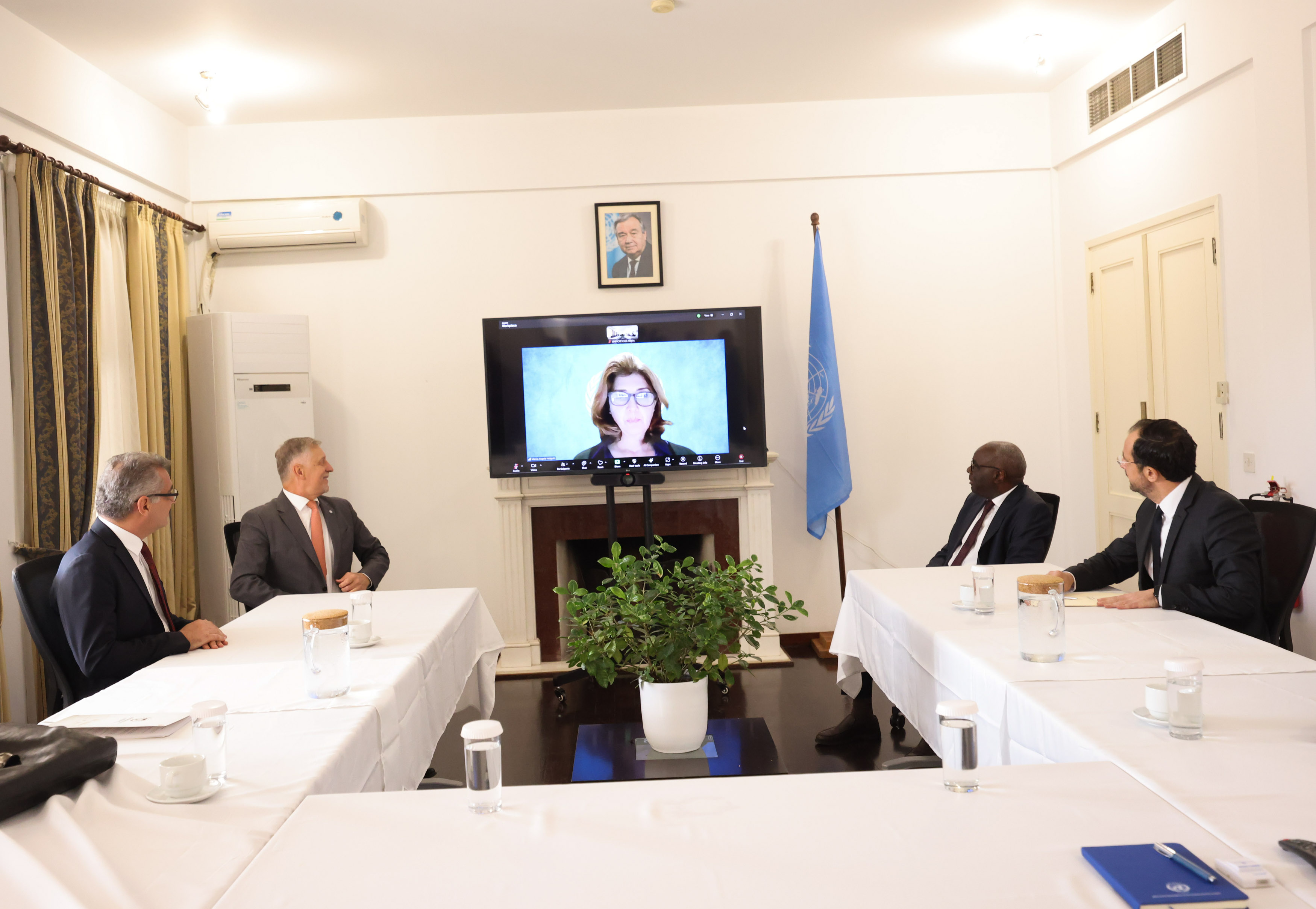 Παρούσα μέσω τηλεδιάσκεψης η απεσταλμένη του ΟΗΕ Μαρία Άνχελα Ολγκίν