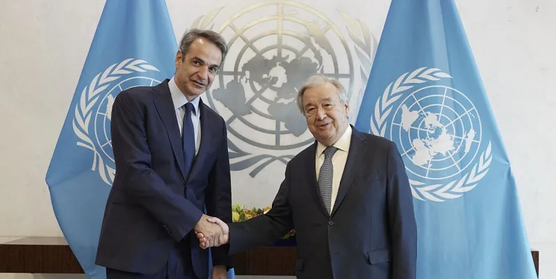 Γκουτέρες-Μητσοτάκης: Στο επίκεντρο της συνάντησης το Κυπριακό