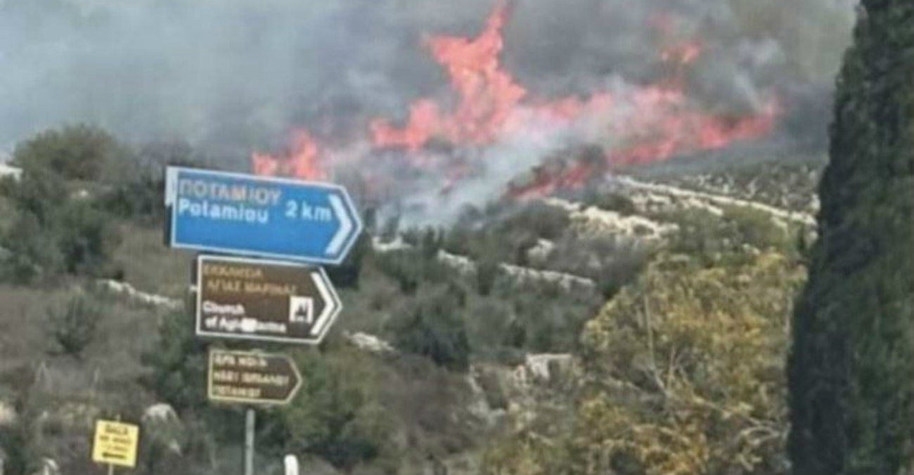 VIDEO: «Μάχη» με τις φλόγες στην Ποταμιού - Ισχυροί άνεμοι στο σημείο
