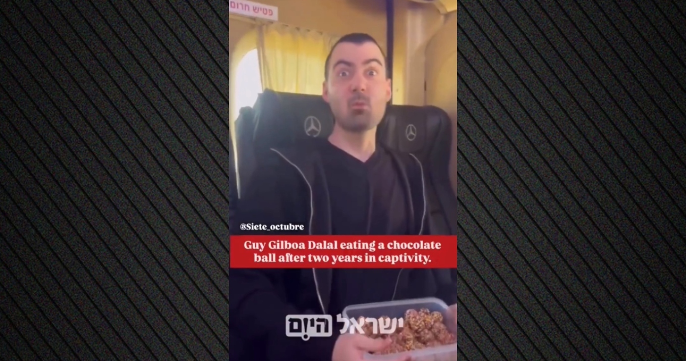 Η αντίδραση πρώην ομήρου της Χαμάς όταν δοκιμάζει σοκολάτα μετά την απελευθέρωσή του Η αντίδραση πρώην ομήρου της Χαμάς όταν δοκιμάζει σοκολάτα μετά την απελευθέρωσή του