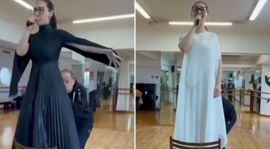 Eurovision 2025: Η στιγμή που ο Φωκάς Ευαγγελινός δείχνει πώς πρέπει να βγει το φόρεμα της Κλαυδίας στη σκηνή
