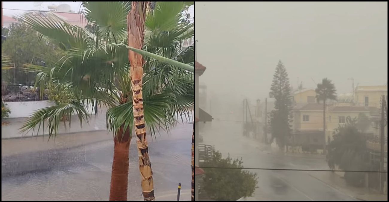 VIDEO: Ήρθαν οι βροχές - «Άνοιξαν» οι ουρανοί σε διάφορες περιοχές του νησιού