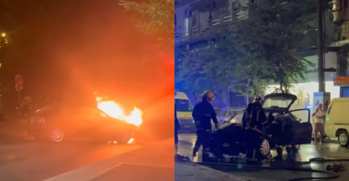 Αυτοκίνητο έπεσε σε βιτρίνα καταστήματος και πήρε φωτιά στην Ελλάδα – Τραυματίας ο οδηγός -Δείτε βίντεο Αυτοκίνητο έπεσε σε βιτρίνα καταστήματος και πήρε φωτιά στην Ελλάδα – Τραυματίας ο οδηγός -Δείτε βίντεο