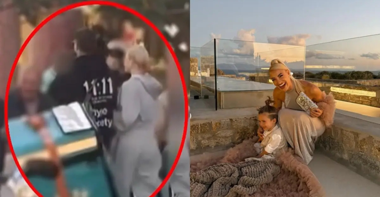 Βόλτα με τον σύντροφό της στη Θεσσαλονίκη – Κρατούσε στην αγκαλιά του τον Πάρη