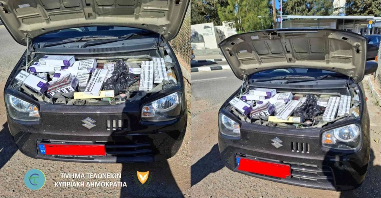 Έκρυψε στην μηχανή του αυτοκινήτου καπνικά προϊόντα από τα κατεχόμενα – Δείτε φωτογραφίες