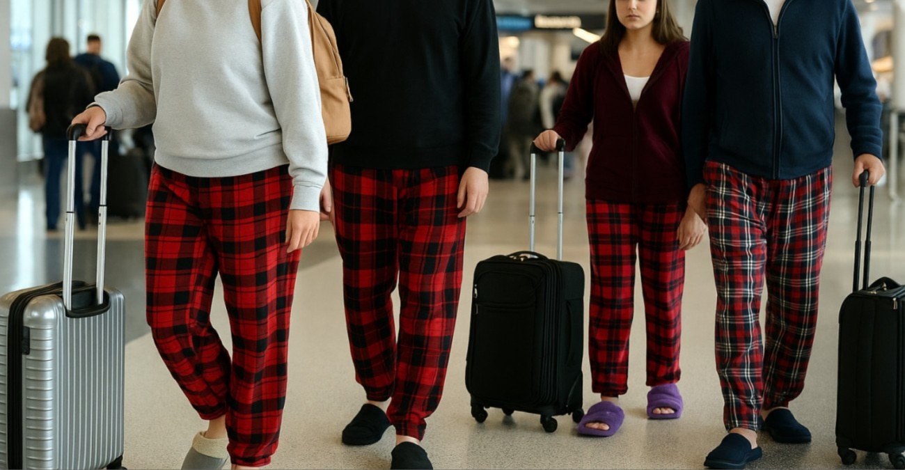 Με πιτζάμες και παντόφλες οι επιβάτες στα αεροδρόμια – Viral απάντηση στην οδηγία «ντυθείτε καλύτερα»
